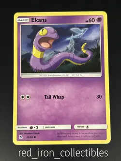 Ekans 26/68 Common Hidden Fates Sun & Moon Pokemon Card 2019 - Image 1