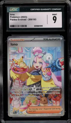 Pokemon Iono Paldea Evolved Special Illustration Rare #269 CGC 9 Mint - Image 1