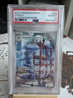 Pokemon TCG Steelix 208/182 Paradox Rift Illustration Rare PSA 10 - Image 1