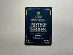 Sinder ClickDraws Signed Box Topper Card - Rising Stars 1st Edition - Artist LP - Image 3