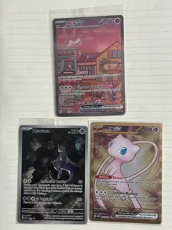 Pokemon 151 UPC TRIO Mew ex 205 (Metal) w/ SEALED Mew Ex 053 & Mewtwo 052 Cards - Image 2