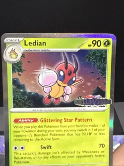 Pokemon Card Ledian SVP133 Stellar Crown STAFF Stamped Prerelease Near Mint - Image 2