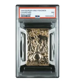 1999 Burger King Pokemon Charizard Gold Card #NNO PSA 7 NM - Image 1