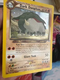 Pokemon Dark Donphan Neo Destiny TCG 3/105 Holo Unlimited Rare Card - Image 5