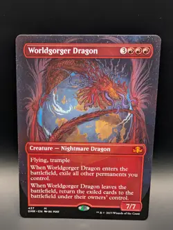 MTG - Worldgorger Dragon - BORDERLESS - Creature Nightmare Dragon - DMR #437 - Image 1