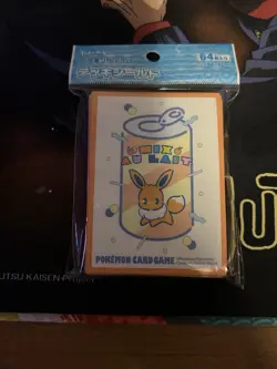 Pokemon Center Japan Exclusive Mix Au Lait Eevee Soda can card sleeves SEALED - Image 1