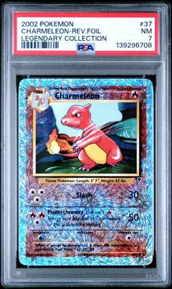 2002 POKEMON LEGENDARY COLLECTION #37 CHARMELEON-REVERSE FOIL PSA 7 - Image 1