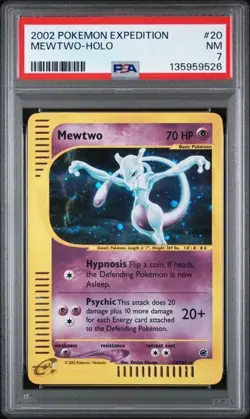 Mewtwo Holo Rare #20/165 - 2002 Pokemon Expedition - PSA 7 SWIRL - Image 1