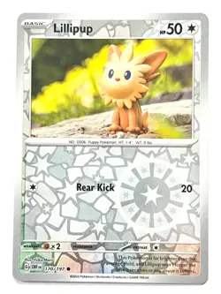 Lillipup 170/197 Reverse Holo Common - Obsidian Flames Pokemon TCG Near Mint NM - Image 3