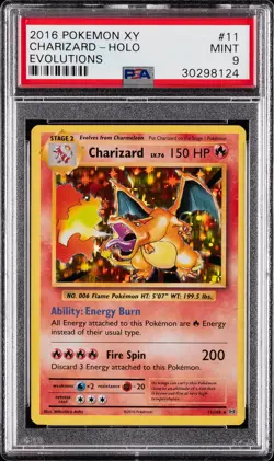 2016 POKEMON XY EVOLUTIONS #11 CHARIZARD-HOLO PSA 9 - Image 1