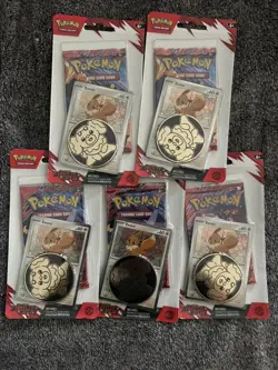 LOT of 5 PACKS! Pokemon Destined Rivals Single Pack Blister Eevee + Coin S108 - Image 1