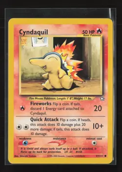 Cyndaquil 57/111 Common Neo Genesis Pokemon LP - Image 2