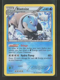Blastoise 16/101 Rare Plasma Blast Holo Pokemon LP - Image 2