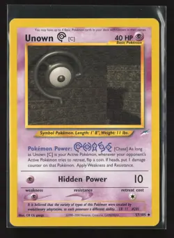 Unown [C] 57/105 Uncommon Neo Destiny Pokemon NM - Image 2