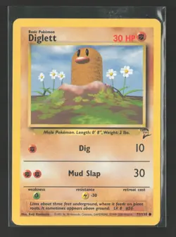 Diglett 71/130 Common Base Set 2 Pokemon HP - Image 2