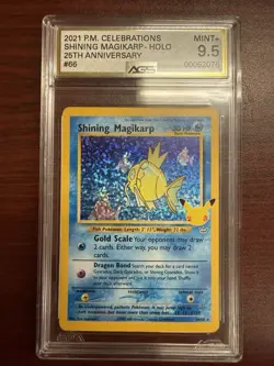 Pokemon TCG Shining Magikarp 66/64 Celebrations Holo 25th Anniv AGS 9.5 30 HP - Image 1