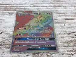 2019 Pokemon TCG Volcarona GX 252/236 Cosmic Eclipse Rainbow Secret Rare NM - Image 2