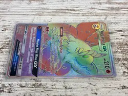 2019 Pokemon TCG Volcarona GX 252/236 Cosmic Eclipse Rainbow Secret Rare NM - Image 3