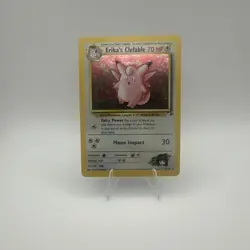 Pokemon TCG Erika's Clefable Gym Heroes Holo Rare Card 3/132 NM Condition - Image 1