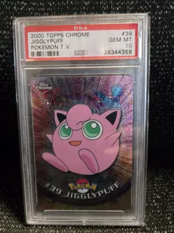 PSA 10 2000 Pokemon Game Topps Chrome Jigglypuff TV Rare Base Series 1 GEM MINT - Image 1