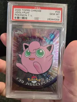 PSA 10 2000 Pokemon Game Topps Chrome Jigglypuff TV Rare Base Series 1 GEM MINT - Image 3