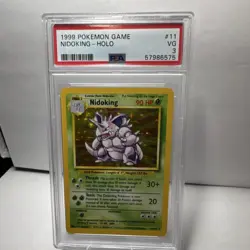 Pokemon TCG Nidoking Base Set 11/102 Holo Rare PSA 3 1999 - Image 1