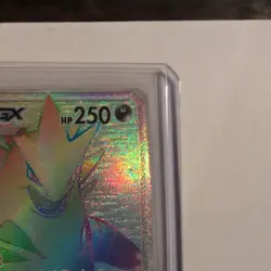 Pokemon Tyranitar GX Card 223/214 Sm-Lost Thunder Secret Rainbow Holo Rare (NM) - Image 2