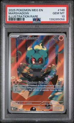 2025 POKEMON MEG EN-MEGA EVOLUTION ILLUSTRATION RARE #146 MARSHADOW PSA 10 - Image 1