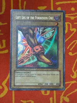 YUGIOH LEFT LEG OF THE FORBIDDEN ONE ULTRA RARE 1ST LIGHT PLAY LOB-E098 - Image 1