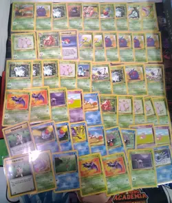 Wotc vintage pokemon 140 card lot - base set - jungle - fossil & burning spark - Image 5