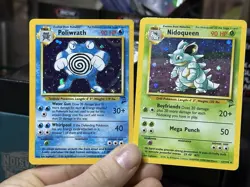 Nidoqueen 12/130 Poliwrath 15/130 Base Set 2 2000 Vintage Pokemon Card Lot WOTC - Image 3