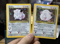 Chansey 3/130 Clefairy 6/130 Base Set 2 2000 Holo Vintage Pokemon Card Lot WOTC - Image 3