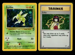 Scyther 17/130 Base Set 2 Erika 16/132 Gym Heroes Vintage Pokemon Card Lot WOTC - Image 1