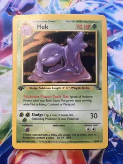 Pokemon Vintage 1999 Fossil Set 13/62 Non-Holo Card Muk 1st Edition WOTC - Image 1