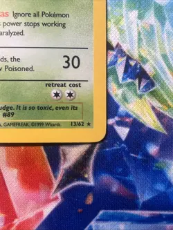 Pokemon Vintage 1999 Fossil Set 13/62 Non-Holo Card Muk 1st Edition WOTC - Image 3