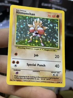 Vaporeon 12/64 Jungle Hitmonchan 7/102 Base Set Vintage Pokemon Card Lot WOTC - Image 4