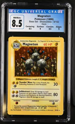 CGC 8.5 Magneton 1999 Base Set 9/102 Shadowless Holo Pokemon Card - Image 1