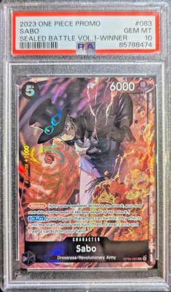 PSA 10 GEM Sabo OP04-083 Sealed Battle Vol 1 Winner 2023 One Piece Promo English - Image 1