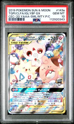 2019 POKEMON SUN & MOON COSMIC ECLIPSE TOGEPI & CLEFFA & IGGLYBUFF GX PSA 10 - Image 1