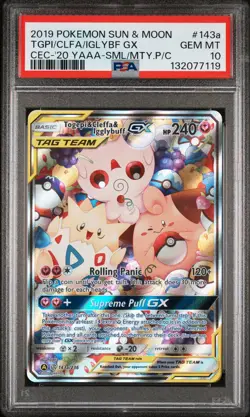 2019 POKEMON SUN & MOON COSMIC ECLIPSE TOGEPI & CLEFFA & IGGLYBUFF GX PSA 10 - Image 1