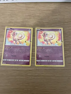 Pokemon Mew TCG Holo Rare Card 011/025 Celebrations Series X 2 Cards - Image 1