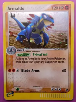 Armaldo 1/100 Sandstorm Holo Swirl Rare Vintage Ereader Pokemon Card - Image 1