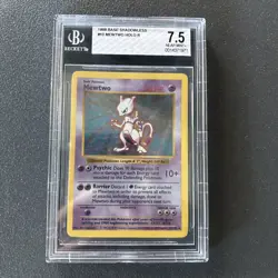 Mewtwo Shadowless 1999 Vintage Pokemon #10 Graded Pokemon Cards, Pokemon Base - Image 1