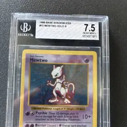 Mewtwo Shadowless 1999 Vintage Pokemon #10 Graded Pokemon Cards, Pokemon Base - Image 2