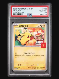 PSA 10 GEM MINT Pikachu 020/M-P McDonald's Promo Japanese Pokemon Card - Image 1