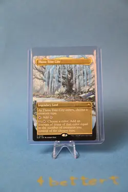 Three Tree City (Borderless) (0340) - Bloomburrow (BLB) . PERFECT FOR GRADING. - Image 1