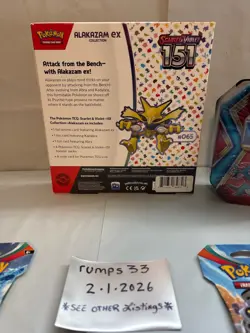 Pokemon TCG Scarlet & Violet 151 Alakazam ex Collection Box + Sealed Lot - Image 4
