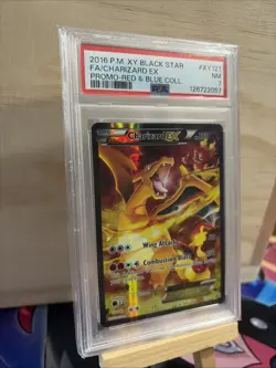 2016 Pokemon Xy Black Star Promo Charizard EX # XY121 Fa Red & Blue Coll. PSA 7 - Image 2