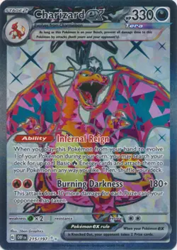Charizard ex - 215/197 - Ultra Rare LP, English Pokemon Obsidian Flames - Image 1
