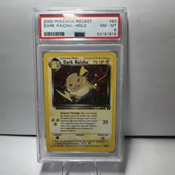 Pokemon Dark Raichu 83/82 Team Rocket Secret Rare Holo Unlimited PSA 8 - Image 1